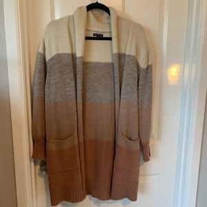 Who what wear color block striped cardigan xs